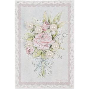 Carte en perles FLEURS 10x15 cm