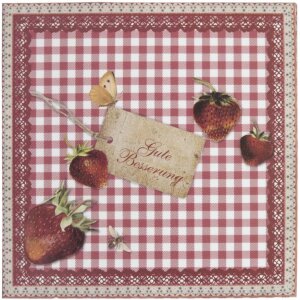 Carte de rétablissement fraises 13,5x13,5 cm allemand