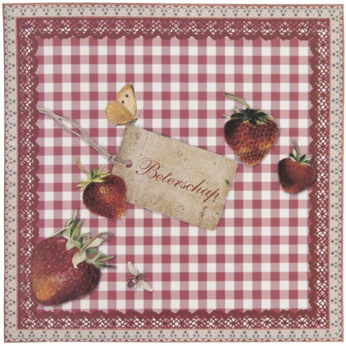 Carte de rétablissement fraises 13,5x13,5 cm néerlandais