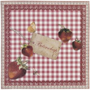 Carte de rétablissement fraises 13,5x13,5 cm...