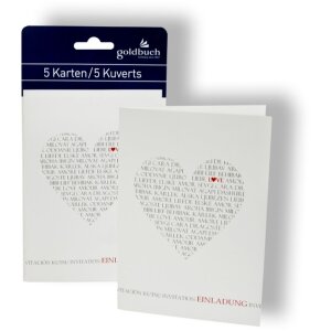 Carte dinvitation Love 5 cartes avec enveloppe