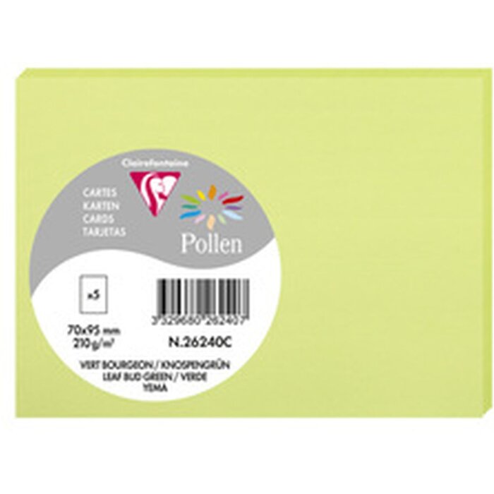 5 cartes Pollen 70x95 mm vert bourgeon