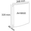 Classeur à anneaux PP 700µ 4 anneaux dos 40mm opaque Krea Cover DIN A4 assorti