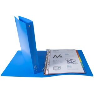 Classeur à anneaux en PP 700µ avec 4 anneaux 30mm, dos 40mm, opaque, DIN A4 extra large bleu