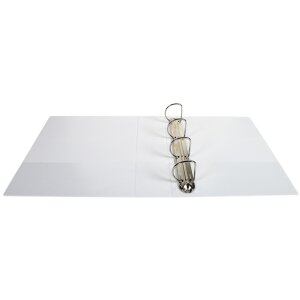 Classeur à anneaux en PP solide 2,8mm avec 4 anneaux 60mm en forme de D 90mm dos, 3 couvertures extérieures et 2 couvertures intérieures, Krea Cover, DIN A4 extra large blanc