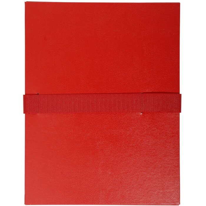 Dossier de présentation avec couverture en balacron, avec bande Velcro, pour format A4 Rouge