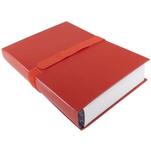 Dossier de présentation avec couverture en balacron, avec bande Velcro, pour format A4 Rouge