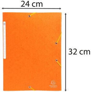 Dossier de classement avec élastique et 3 rabats en carton monobloc Scotten Manila 425g Nature Future, pour format A4 Orange