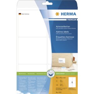 Étiquettes dadresse HERMA Premium A4 99,1x93,1 mm...