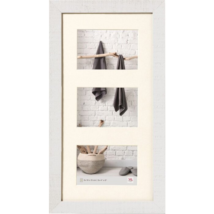 Walther Cadre photo en bois Home blanc polaire 3 photos 10x15 cm