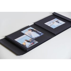 HNFD Maxi-album photo Lona noir 34,5x33 cm 100 pages noires