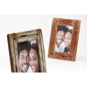 Cadre photo en bois Walther Dupla 10x15 cm blanc-naturel