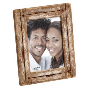 Cadre photo en bois Walther Dupla 15x20 cm blanc-naturel