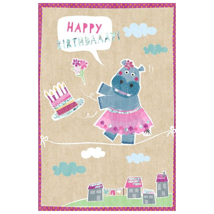 Artebene Carte Birthday Hippo Ballerina