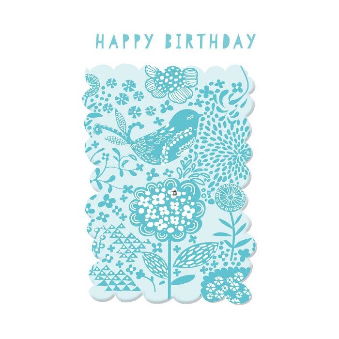 Artebene Carte Anniversaire Oiseau bleu