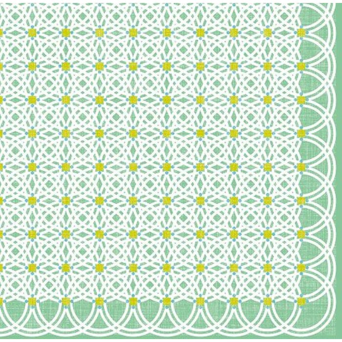 Artebene Serviettes motif cercle menthe 33x33 cm