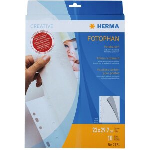 Carton photo HERMA A4 blanc 230x297 avec feuille de...