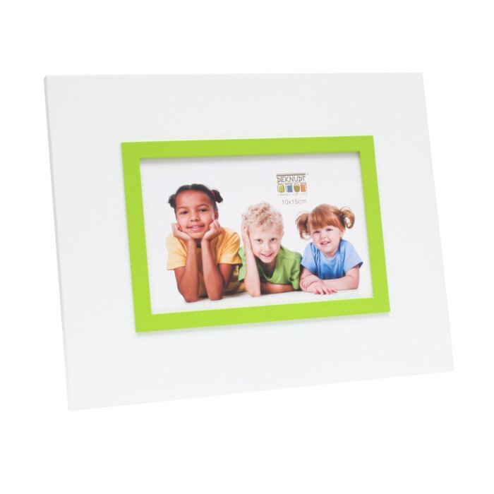 Cadre photo S67JK 13x18 cm blanc avec bord vert