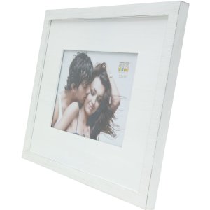 Cadre photo S67KS passe-partout en bois 13x18 cm blanc