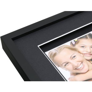 Cadre photo avec passe-partout noir bois 20,0 x20,0 cm S67NK