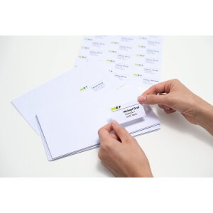 Étiquettes dadresse Premium A4 38,1x21,2 mm coins arrondis blanc papier mat 6500 pcs.