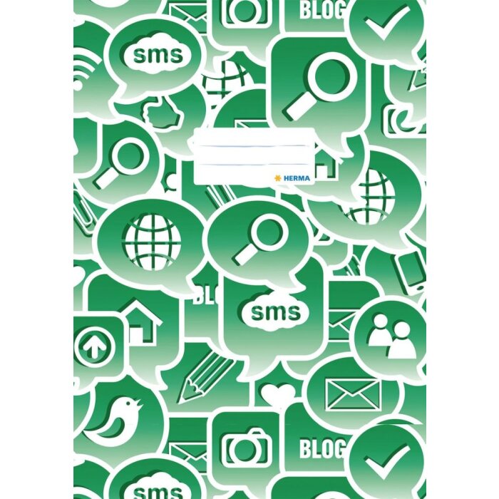 Protège-cahier A4 Social Icons vert