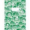 Protège-cahier A4 Social Icons vert