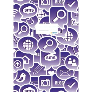 Protège-cahier A4 Social Icons violet