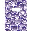 Protège-cahier A4 Social Icons violet