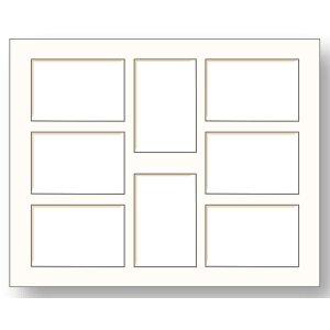 Ceanothe Passepartout blanc 40x50 cm pour 8 photos 10x15 cm