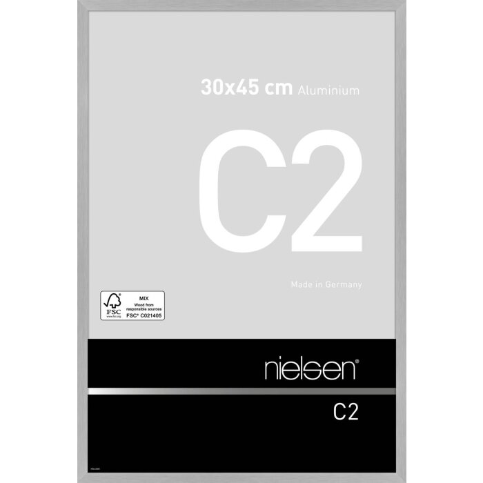 Cadre alu Nielsen C2 30x45 cm structure argent mat