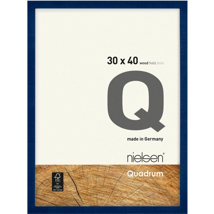 Cadre interchangeable en bois Quadrum 24x30 cm bleu