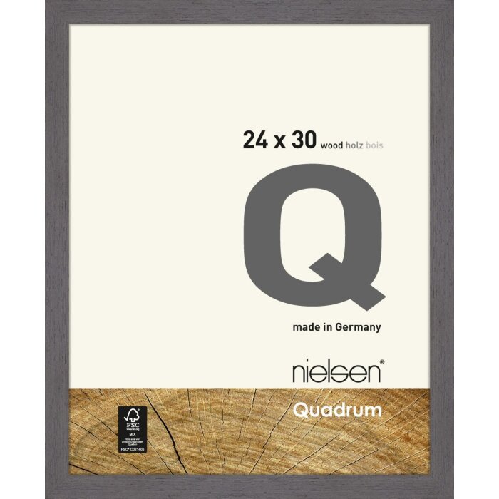 Cadre interchangeable en bois Quadrum 24x30 cm gris