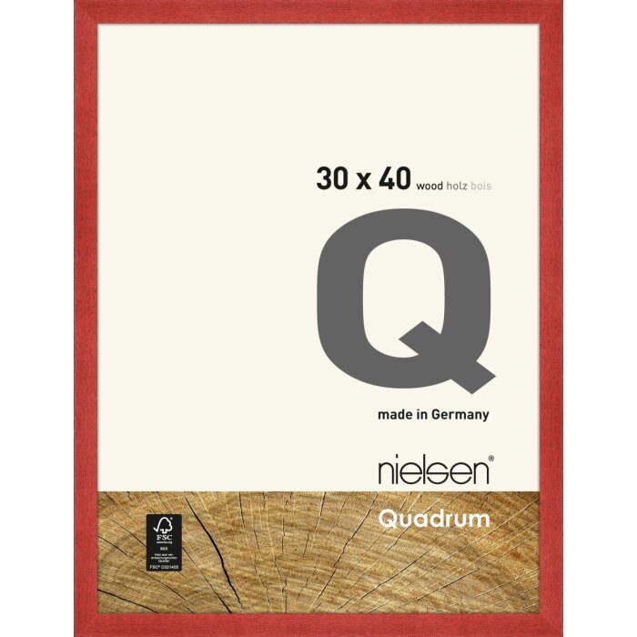 Cadre interchangeable en bois Quadrum 30x40 cm rouge