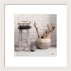 50x50 cm cadre en bois HOME en blanc polaire