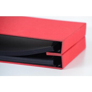 HNFD Album photo Lona rouge lin 1000 photos 34,5x33 cm 168 pages noires