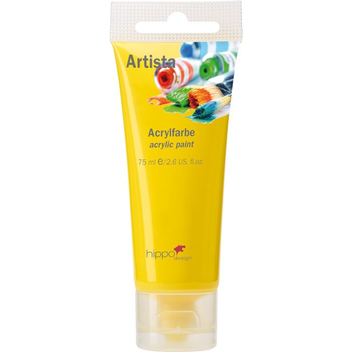 Peinture acrylique, jaune, 75 ml