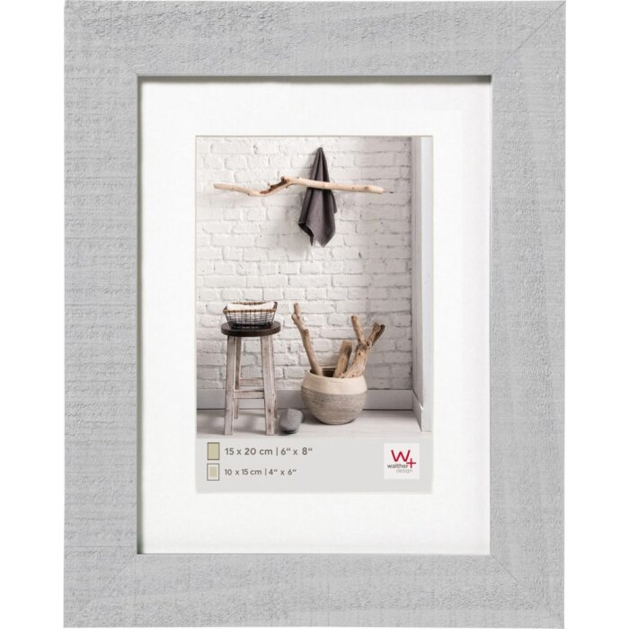 HOME Cadre en bois 10x15 cm gris clair