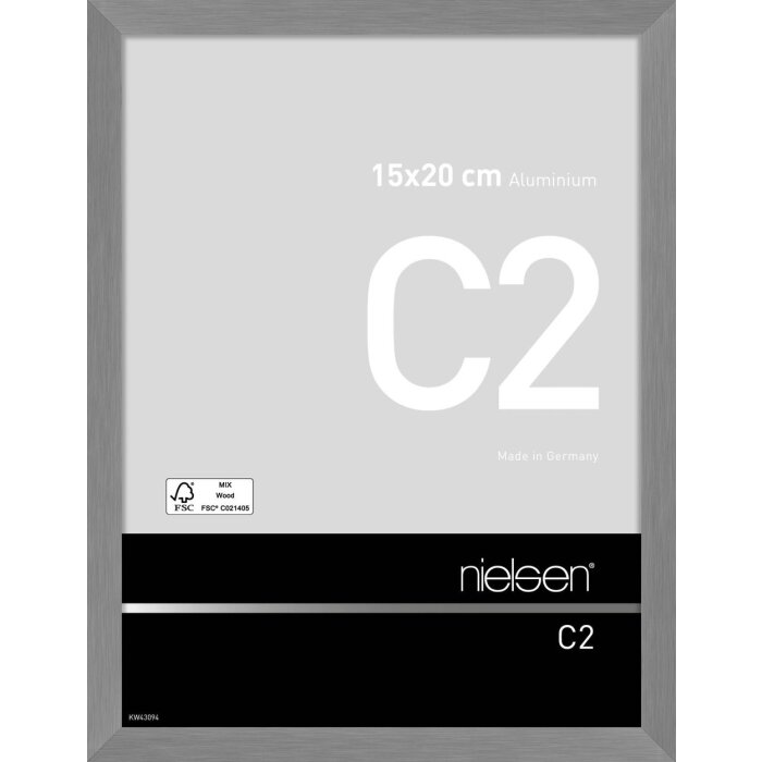 Cadre alu Nielsen C2 15x20 cm structure gris mat