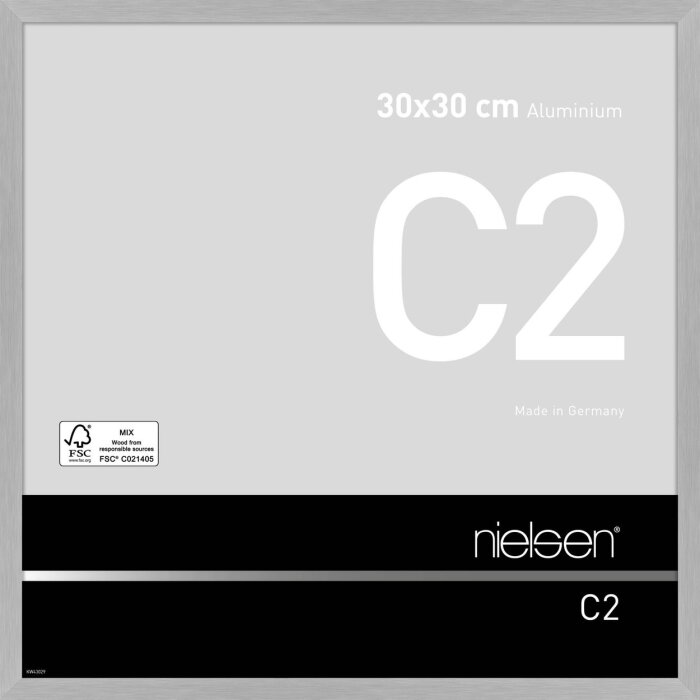 Cadre alu Nielsen C2 30x30 cm structure argent mat