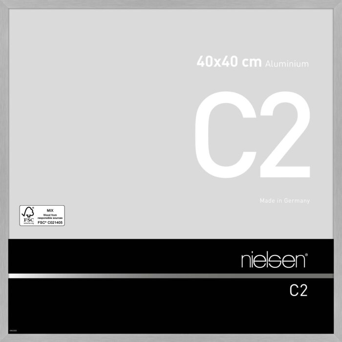 Cadre alu Nielsen C2 40x40 cm structure argent mat