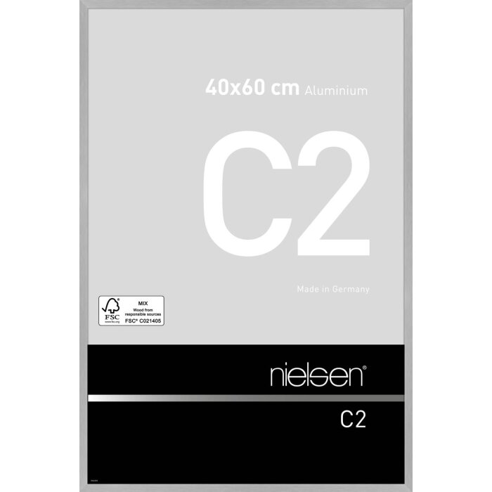 Cadre alu Nielsen C2 40x60 cm structure argent mat