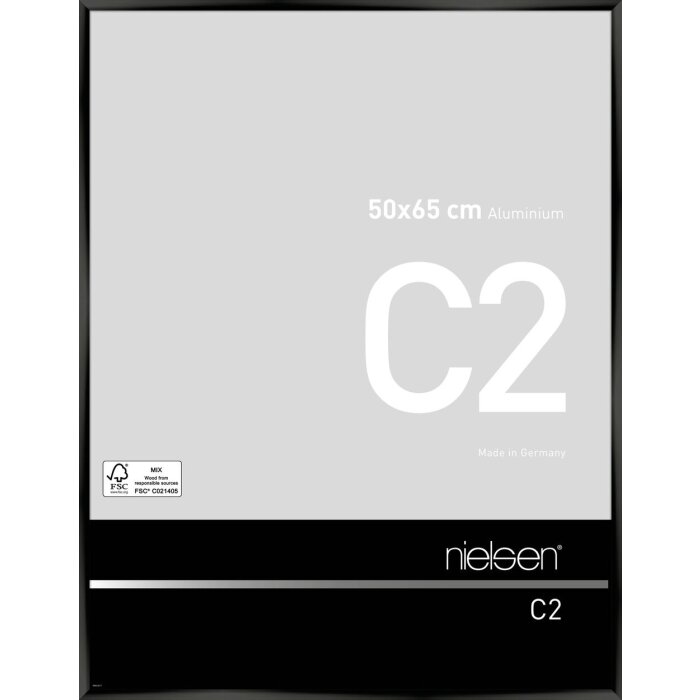 Cadre alu Nielsen C2 50x65 cm anodisé noir brillant