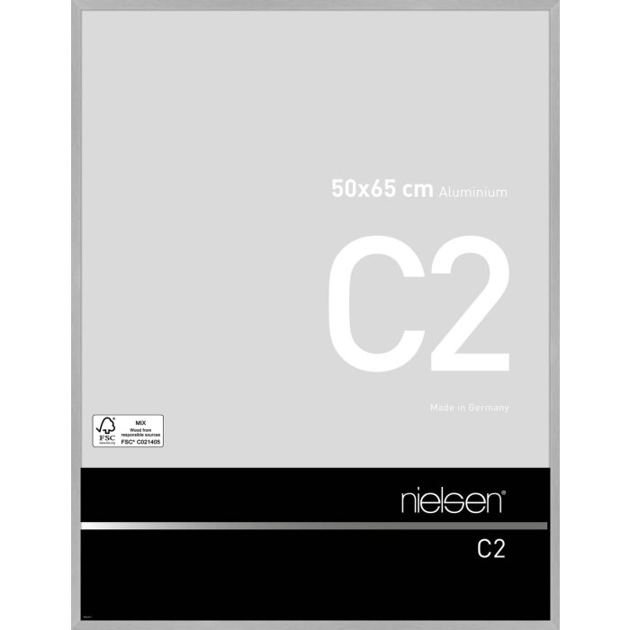 Cadre alu Nielsen C2 50x65 cm structure argent mat