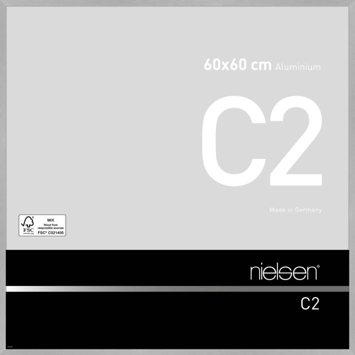 Cadre alu Nielsen C2 60x60 cm structure argent mat