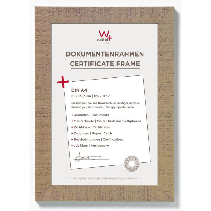 Walther A4 Cadre pour documents Home marron beige