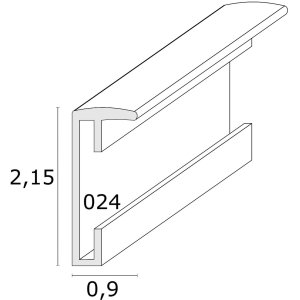 Cadre aluminium S024D7 titane 21x30 cm