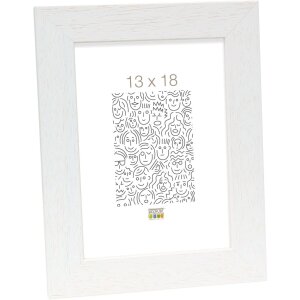 Cadre en bois Deknudt S226K blanc 10x15 cm