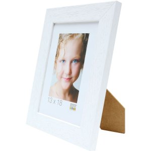 Cadre en bois Deknudt S226K blanc 10x15 cm