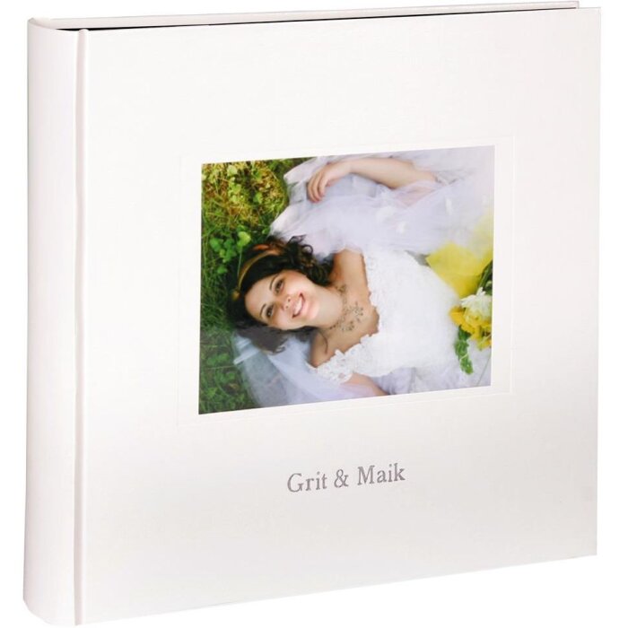 HNFD Album photo KOLARA blanc 30x30 cm avec votre photo + texte 100 pages noires